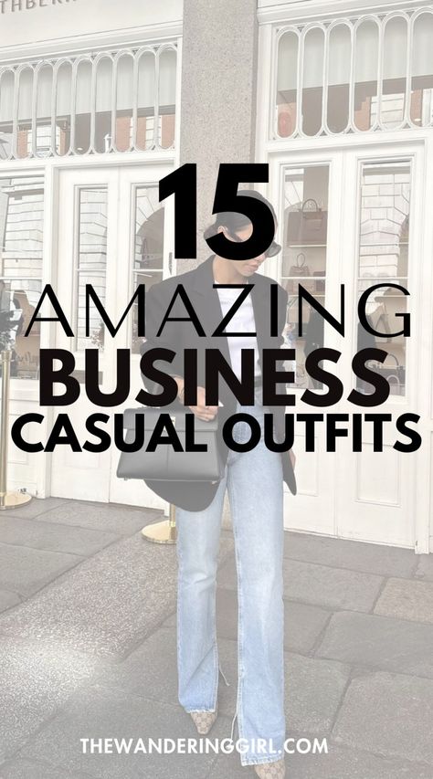 15 Best Business Casual Outfits - The Wandering Girl Casual Business Conference Outfit, Smart Casual Fall Outfits 2024, Winter Casual Business Outfits, Chic Casual Friday Work Outfit, Casual Outfits For 30s For Women, Los Angeles Business Casual, Smart Casual Fall Outfits For Women, Business Casual Outfits Conference, Work Outfits Women 30s