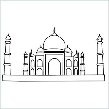 Qutub Minar Drawing Easy, Taj Mahal Drawing Easy, Taj Mahal Drawing, Tac Mahal, Kids Worksheet, Joker Drawings, Easy Things To Draw, Easy Animal Drawings, Easy Drawing Steps