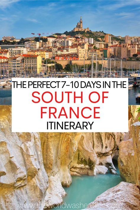 This itinerary for the south of France will help you plan your perfect trip tp this incredible area. Perfect for if you have a week, 10 days or more! France Itinerary 10 Days, France Road Trip Itinerary, South Of France Itinerary, France Road Trip, France Honeymoon, France Itinerary, France Travel Guide, Visit France, Trip Itinerary