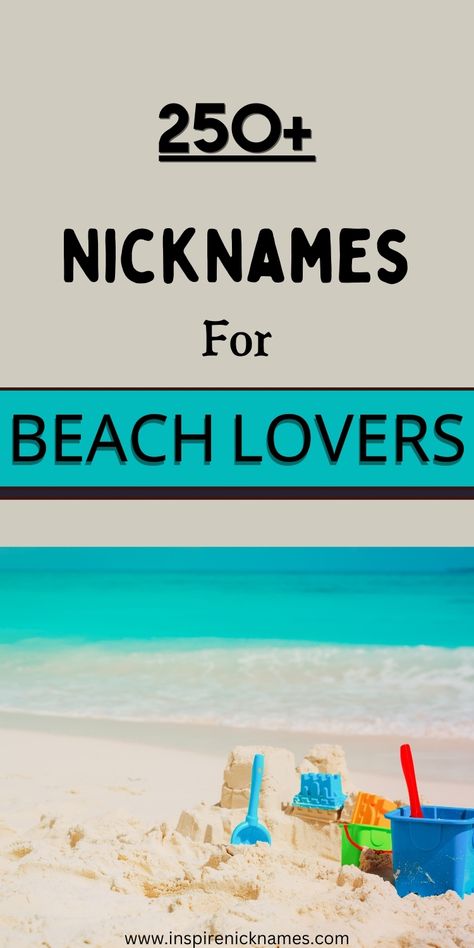 Discover 250+ fun and creative beach-themed nicknames, from sun-chasers to wave-riders, that perfectly capture your love for the ocean! These names are great for beach enthusiasts, surfers, and coastal dreamers alike. #BeachNicknames #OceanVibes #BeachLovers #SurferNicknames #CoastalLiving Unique Nicknames, Funny Nicknames, Lovers Embrace, Cute Nicknames, Star Ocean, Ocean Vibes, Tide Pools, Ocean Theme, Family Memories