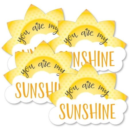 Make your party unique with these sun and cloud decorations. You can easily fill your party space when you use these sun and cloud shaped cut outs for all of your DIY party ideas. Sun and cloud shaped die-cut decor looks great when used as wall decorations, bunting banners, even styled as centerpieces at your tables. Best of all, this set of You Are My Sunshine - Sun and Cloud Decorations DIY Baby Shower or Birthday Party Essentials, are sure to help you style an impressive party! DIY PARTY SUPPLIES: You Are My Sunshine party essentials include 20 large cut outs in one different sun and cloud shapes that coordinate with the You Are My Sunshine party theme. Set of 20 sun and cloud shapes SIZE measures 6.5" x 5.25". The unique design and large size makes these sunshine party decorations an i Unique Birthday Party Ideas, Sunshine Decorations, Birthday Party Essentials, Cloud Decoration, Sunshine Baby Showers, Sunshine Birthday, Diy Party Supplies, Sun And Clouds, Party Essentials