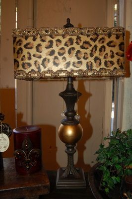 Recover my lamp like this! Cheetah Lamp, Leopard Lamp, Print Lampshade, Leopard Decor, British Colonial Decor, Animal Print Decor, African Home Decor, Tuscan Decorating, African Decor