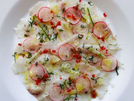 Sea Bass Ceviche, Sea Bass Ceviche Recipe, Fish Ceviche, Buttermilk Dressing, Ceviche Recipe, Buttermilk Recipes, Menu Inspiration, Sea Bass, Mediterranean Diet Recipes