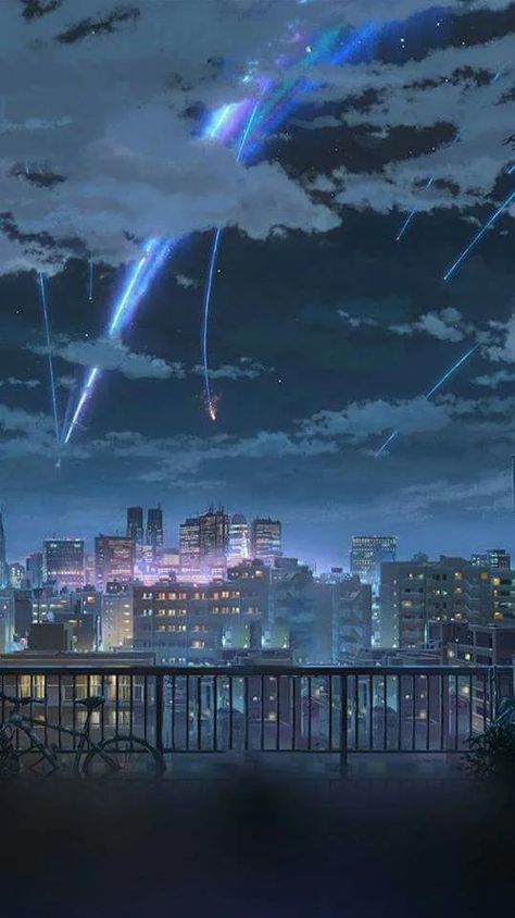 Kimi No Nawa, Kimi No Na Wa Wallpaper, Yuumei Art, Your Name Wallpaper, Look Wallpaper, Anime Places, Anime City, City At Night, Scenery Background