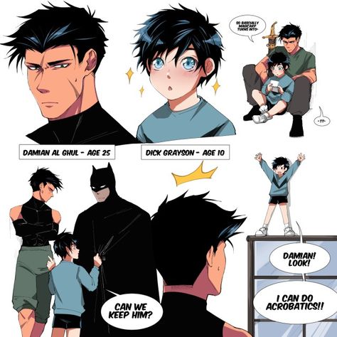 BATFAM Age Reversal part 1 No more weekly uploads. With the drawing the comic on the side and real life it'll just make everything take longer Conner Kent - Jason Todd - Kara Danvers - Tim Drake Conner Kent, Batfamily Funny, Wayne Family, Dc Comics Heroes, I Am Batman, Univers Dc, Batman Funny, Batman Comic Art, Dc Comics Artwork