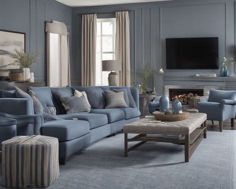 17+ Stunning Furniture Colors to Match Your Gray Walls & Gray Carpet - DreamyHomeStyle Grey Carpet Living Room, Next Living Room, Teal Rooms, Gray Carpet, Furniture Colors, Color Furniture, Accent Colors For Gray, Blue Couches, Gray Walls