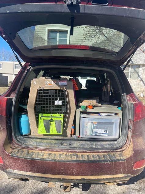 Dog Car Setup, Dog Car Travel, Dog Transport, Puppy Checklist, Dog Organization, Doggy Daycare, Camping Set Up, Dog Kennels, Dog Things