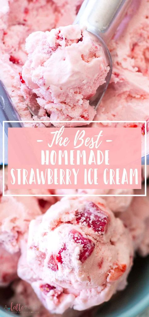 Easy Strawberry Ice Cream, Homemade Ice Cream Recipes Machine, Strawberry Recipe, Best Homemade Ice Cream, Ice Cream Recipes Machine, Homemade Strawberry Ice Cream, Strawberry Ice Cream Recipe, Easy Homemade Ice Cream, Cuisinart Ice Cream