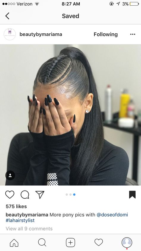 Braids Summer, Weave Ponytail Hairstyles, Sleek Ponytail Hairstyles, Weave Ponytail, Black Ponytail Hairstyles, Brazilian Hair Bundles, Braided Ponytail Hairstyles, Hair Salons, Hairstyles Summer