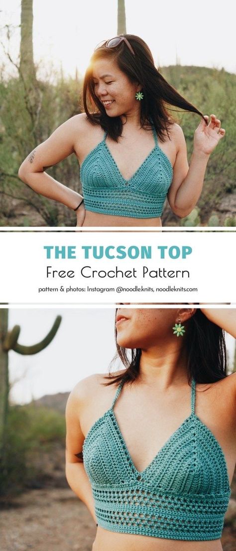 Simple Crochet Top Pattern, Free Crochet Bra Pattern, Croptop Crochet Pattern Free, Quick Crochet Top Pattern Free, Summer Crochet Top Ideas, Crochet Tank Top Free Pattern Easy, Top Crochet Pattern Free, Crochet Bra Top Pattern, Crochet Halter Tops Free