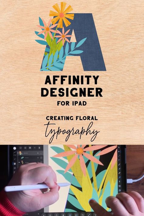 Affinity Designer for iPad: Learn to Create Floral Typography Affinity Designer 2 Ipad, Affinity Designer Tutorial Ipad, Affinity Designer Tutorial, Adobe Illustrator Brushes, Adobe Illustrator Pattern, Free Assets, Digital Art Tutorial Beginner, Handy Craft, Procreate Tutorials