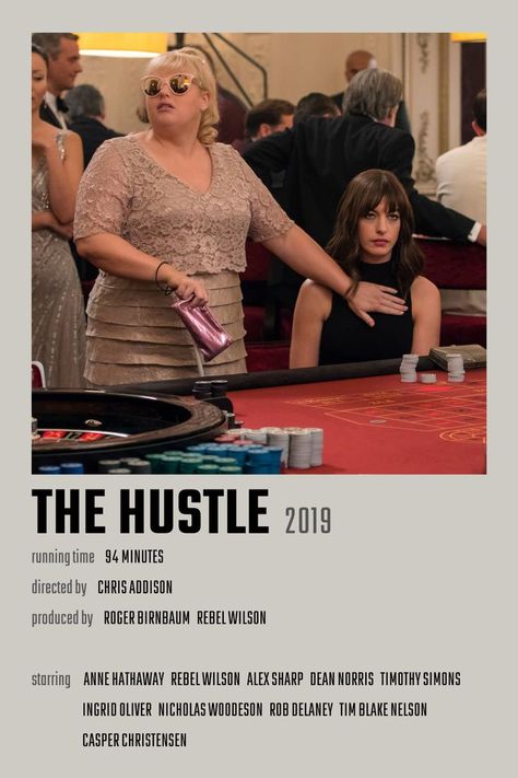 The Hustle Movie Poster Hustle Movie Poster, The Hustle Movie, Anne Hathaway Films, Hustle Movie, Dean Norris, Rob Delaney, Bride Wars, Ella Enchanted, Polaroid Poster