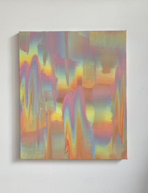 Rainbow Paintings, Holographic Paint, Abstract Wall Painting, Rainbow Painting, Rainbow Abstract, Art Workshop, Interior Art, Acrylic On Canvas, Diy Art