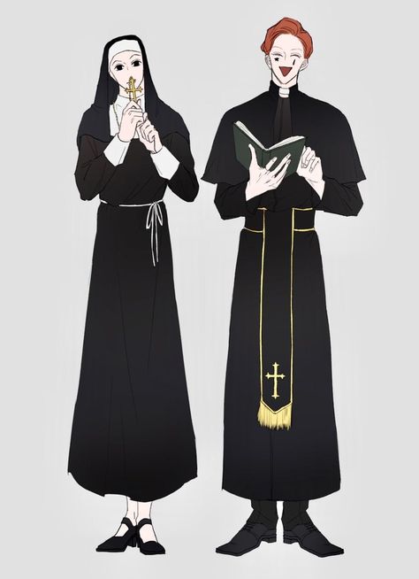 Demon Pose Reference, Nun Clothes, Demon Pose, Priest Outfit, Nun Outfit, Scp 049, Cosplay Outfits, Character Outfits, Character Design Inspiration