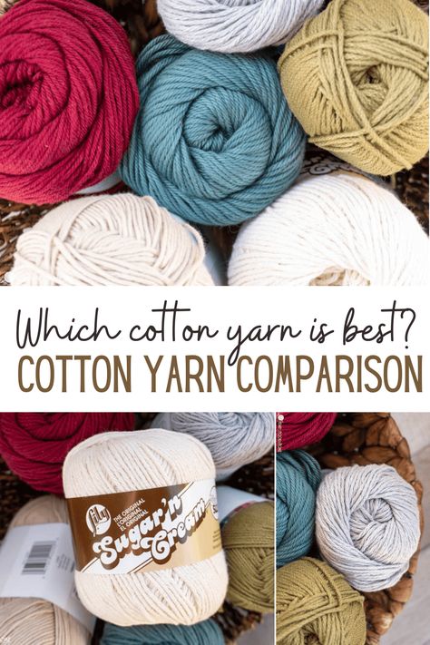 New to crocheting with cotton yarn? Start by reading this comprehensive list of cotton yarns available and which are best! Cotton Yarn Crochet Ideas, Cotton Yarn Crochet, Types Of Fibres, Crochet With Cotton Yarn, Crochet Tips, Crochet Yarn, Cotton Yarn, Organic Cotton, Yarn