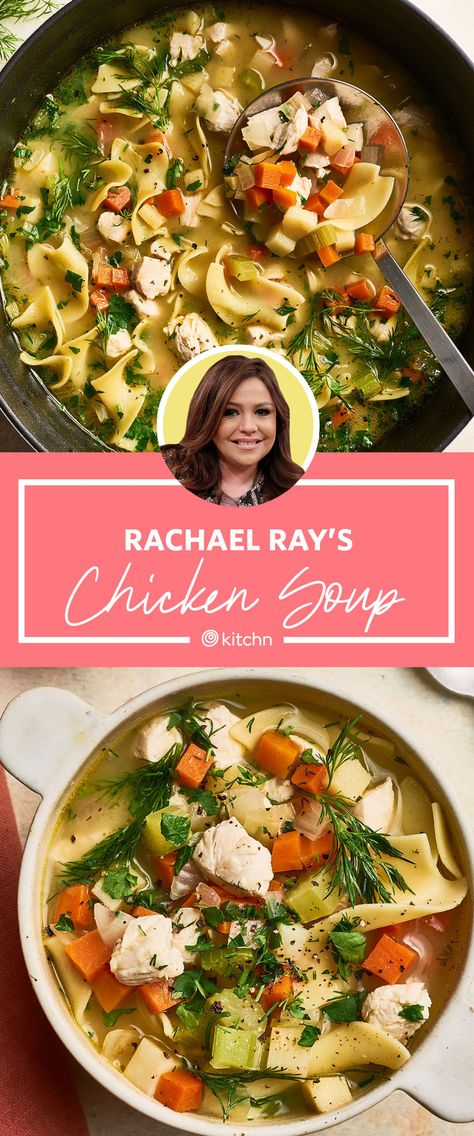 Rachael Ray's Chicken Soup Recipe Review | Kitchn Rachael Ray Recipes 30 Minute Meals, Rachel Ray Chicken Noodle Soup, Dill Chicken Noodle Soup, Rachel Ray Soup Recipes, Flavorful Chicken Soup, Rachel Ray Recipes 30 Minute Meals, Rachel Ray 30 Minute Meals, Racheal Ray, Chicken Soup Recipes Homemade