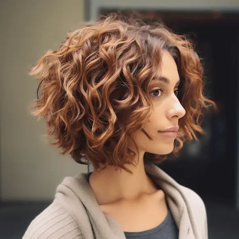 The “Bubble Bob” Cut Is Trending – Here Are 25 Amazing Ideas For You Blending Gray Hair Brunettes Short Curly, Chin Length Curly Hair, Pelo Bob Ondulado, Bubble Bob, Short Wavy Haircuts, Natural Curly Hair Cuts, Bob Haircut Curly, Curly Short, Wavy Bob Hairstyles