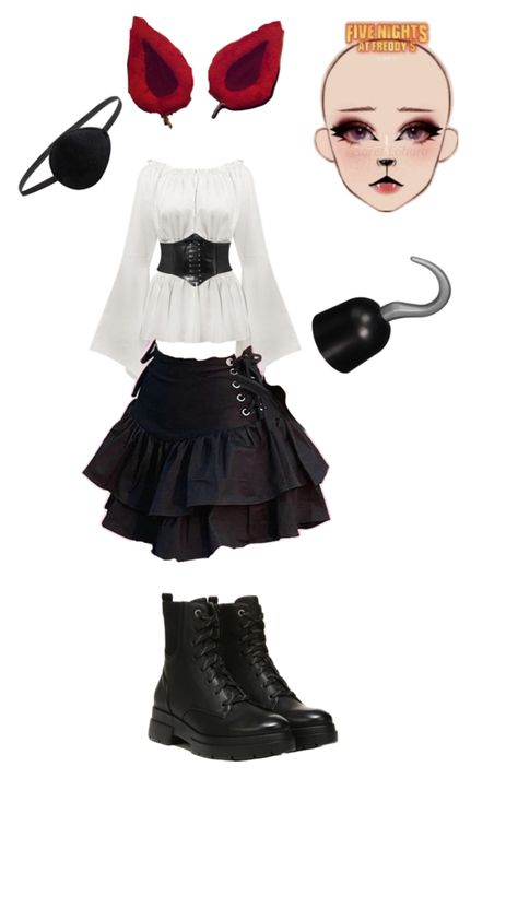 Yarrr Foxy Inspired Outfit, Fnaf Foxy Cosplay, Five Nights At Freddy's Costume, Fnaf Cosplay Ideas, Foxy Costume, Freddy Costume, Cosplay Fnaf, Fnaf Costume, Foxy Fnaf