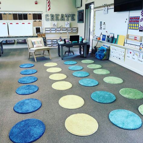 Carpet Circles | Round Carpet Rugs | Koeckritz Rugs Classroom Rugs, Classroom Carpets, Circle Rugs, Space Classroom, Classroom Seating, Classroom Rug, Floor Seating, Circle Time, Circle Rug