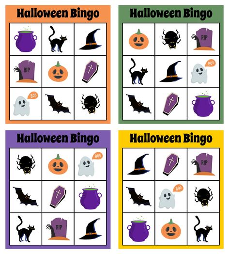 Printable Halloween Bingo Game Halloween Bingo Preschool, Halloween Games For Preschool Party, Different Bingo Games, Free Halloween Bingo Printables, Halloween Diy Games For Kids, Halloween Game Printables, Halloween Memory Game Printable, Halloween At School Activities, Halloween Bingo Cards Free Printable