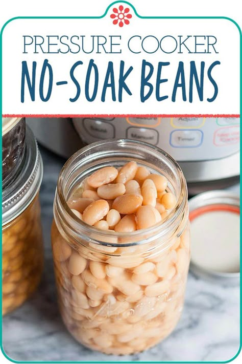 How To Make Fast, No-Soak Beans in the Instant Pot Instant Pot Beans, Soak Beans, Pressure Cooker Beans, Pot Beans, Cooking Beans, Power Pressure Cooker, Stovetop Pressure Cooker, Navy Beans, How To Soak Beans