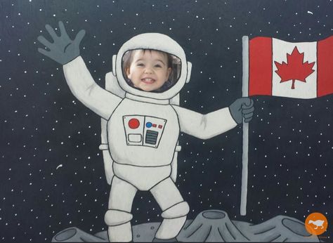 Space Party! – This Little Goose Astronaut Cutout, Diy Astronaut, Astronaut Craft, Solar System Projects For Kids, Space Themed Party, Space Activities For Kids, Space Crafts For Kids, Face Cut Out, Second Birthday Party