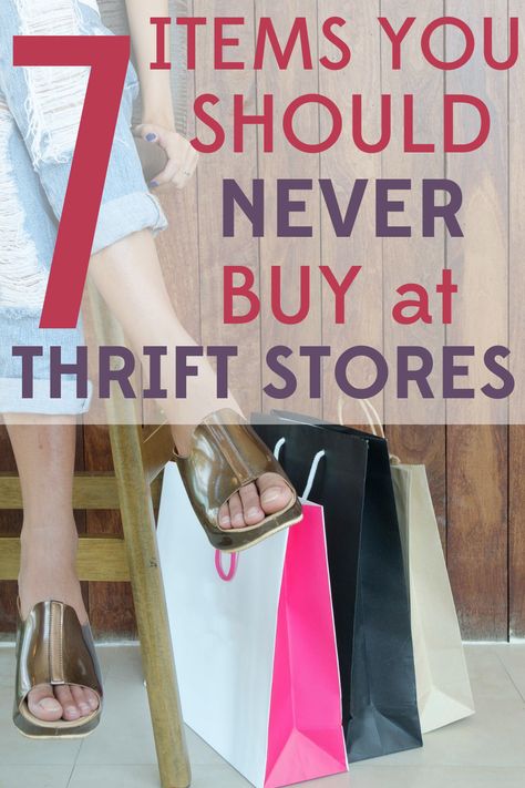 Do you know what to avoid when thrifting? Check out these 7 bargain pitfalls that you should never buy at thrift stores. Resale Shop Ideas Thrift Stores, Resale Shop Ideas, Thrift Store Fashion Diy, Thrift Flip Ideas, Thrift Flip Clothes, Thrifting Tips, Goodwill Store, Thrift Store Fashion, Thrift Store Diy