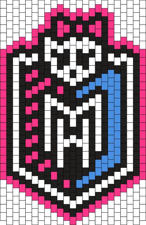 Kandi Tapestry, Fnaf Kandi Pattern, Kandi Panel, Kandi Perler Pattern, Kandi Panel Pattern, Pixel Art Pattern Monster High, Monster High Perler Beads, Perler Bead Patterns Monster High, Gir Kandi Pattern