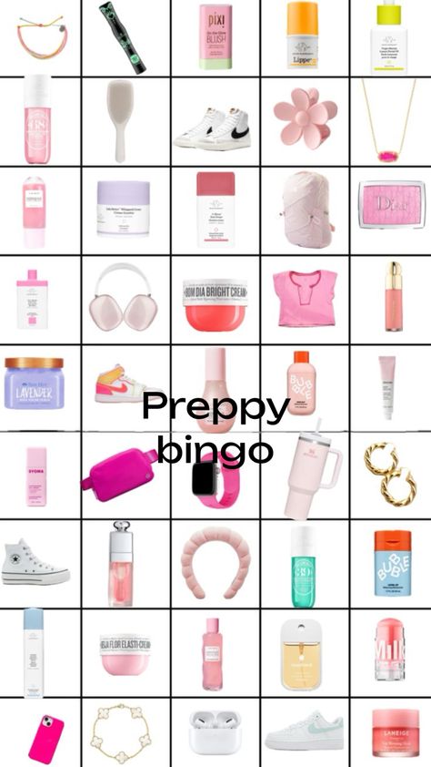 Bingo Aesthetic, Preppy Bingo, Preppy Pictures, Creative Play, Bingo, Cut Out, Skin Care, Energy