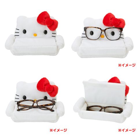 Eyeglass case Kawaii Glasses, Hello Kitty Merchandise, Hello Kitty House, Charmmy Kitty, Kitty Stuff, Hello Kitty Items, Hello Kitty Collection, Wearing Glasses, Eyeglass Case