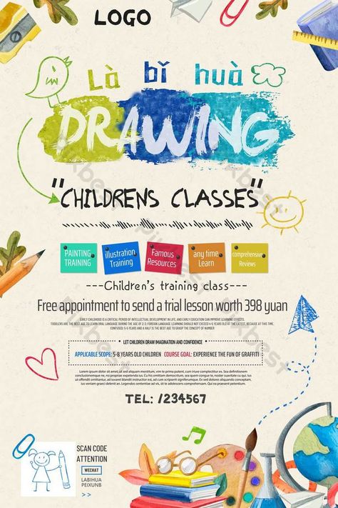 Art Class Posters, Drawing Training, Crayon Drawing, Admissions Poster, Education Banner, Box Templates, Banner Design Inspiration, Crayon Drawings, Summer Camps For Kids