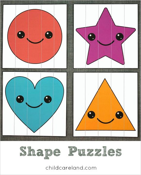 Shape puzzles for shape identification and fine motor skills. Shape Puzzles Preschool, Shape Puzzles Free Printable, Shapes Puzzles, Puzzle Shape, Preschool Shapes, Preschool Puzzles, Shape Puzzle, Shape Activities Preschool, Shapes Flashcards