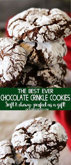 Chocolate Crinkles Recipe, Chocolate Crinkle Cookies Recipe, Crinkle Cookies Recipe, Chocolate Crinkle, Christmas Cookie Recipe, Nostalgic Christmas, Chocolate Crinkle Cookies, Chocolate Crinkles, Crinkle Cookies