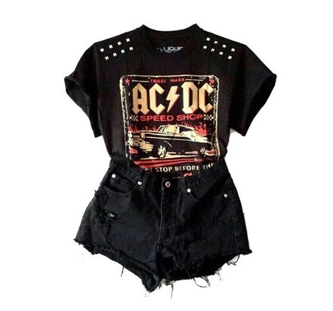 Studded Shirt, Look Grunge, Look Rock, Rock Outfit, Rock Outfits, Rock Chic, Looks Black, Outfit Trends, Band Shirts