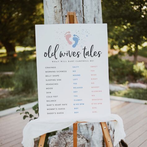 Gender Reveal Wives Tales, Old Wife Tales Gender Reveal, Gender Old Wives Tales List, Old Wise Tails For Gender, Gender Reveal Wives Tales Signs, Gender Reveal Betting Game, Guess The Gender Game, Gender Reveal Guess Ideas, Old Wives Tales Gender Board