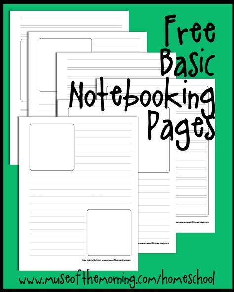 FREE basic notebooking pages || Muse of the Morning || #homeschool #homeschooling Notebooking Homeschool, Notebooking Pages, Homeschool Writing, Free Notebook, School Schedule, Homeschool Schedule, Homeschool Printables, Homeschool Planning, Free Homeschool