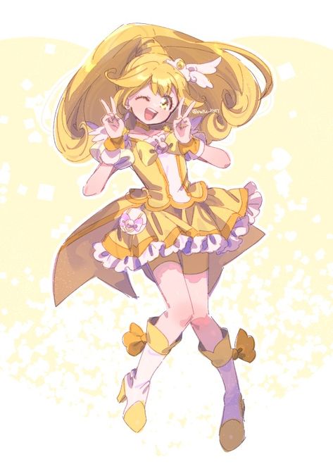 Glitter Force Characters, Smile Precure, Cute Pink Background, Pretty Drawings, Glitter Force, Anime Character Drawing, Art Poses, Art Tutorials Drawing, Drawing Poses