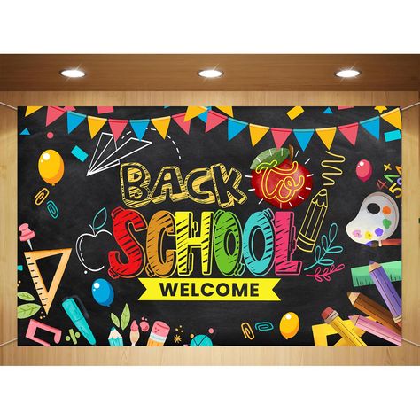 PRICES MAY VARY. Back to School Party Banner Decoration - - Are you looking for a unique and perfect decoration to welcome students back to school? This welcome back to school backdrop banner perfect for decorating teachers' offices, school entrances, walls, arches, school outdoors, any corner of the campus, and more. Material - Made of fabric that is easy to wash and store.Perfect for classroom decorations, first day of school, teacher banner, back to school decor, and more. Size - 160x100cm/63 School Banner Background, School Photo Backdrop, Teacher Banner, Welcome Back To School Banner, School Backdrop, Back To School Banner, School Entrance, Backdrop Decor, Welcome Students