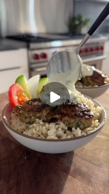 cetodietrecipes on Instagram: "Grab 3 Free Keto Recipe Books Check Link in Bio -@cetodietrecipes ✅✅✅

Chicken kofta with tzatziki and lemon dill rice✨ by @maxiskitchen

For the Chicken Kofta:▪️1 lb. Ground Chicken (96% lean, not breast only)▪️1/2 Cup Yellow Onion, finely chopped▪️1/4 Cup Parsley, finely chopped▪️2 Tbsp Mint, finely chopped▪️3 Cloves Garlic, minced▪️1 Egg▪️1 Tbsp Coriander▪️1+1/2 tsp Cumin▪️1/2 tsp Cinnamon▪️1/4 tsp Cayenne Pepper▪️1 Pinch Cloves▪️1/4 tsp Black Pepper▪️1 tsp Kosher Salt▪️1 Tbsp Avocado or Olive Oil▪️

For the Tzatziki: ▪️1/2 a Large Cucumber, grated▪️2 Cups 2% Greek Yogurt▪️1 Clove Garlic, grated or minced▪️1 Lemon, juice▪️1 Tbsp Olive Oil▪️1/4 tsp Kosher Salt (or to taste)▪️

For the Lemon Dill Rice:▪️2 Cups Chicken Stock▪️1/2 tsp Salt▪️1 Clove Garlic, min Lemon Dill Rice, Chicken Kofta, Dill Rice, Rice Video, Lemon Dill, Long Grain Rice, Free Keto Recipes, Cayenne Pepper, Fresh Dill