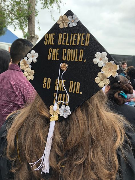 She Believed She Could Graduation Cap, She Believed She Could So She Did Cap, Graduation Cap Designs, Cap Ideas, Cap Designs, She Believed She Could, Grad Cap, Graduation Cap, Senior Year