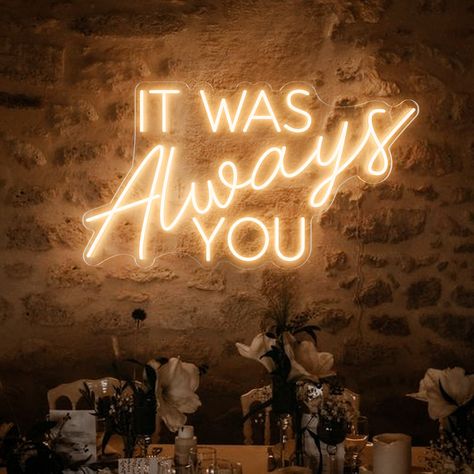 It Was Always You Neon Sign It Was Always You Neon Sign, Custom Wedding Backdrop Decor, Wedding Neon Sign, Wedding Party Decor, Neon Sign,Wedding Sign Engagement Gifts Click the link to send me inquiry or email: davidbrownsigns@gmail.com can customize you want customized logo/content: https://www.etsy.com/listing/1259094162/create-your-logo-custom-neon-sign-for?ga_order=most_relevant&ga_search_type=all&ga_view_type=gallery&ga_search_query=logo+neon+sign+custom&ref=sr_gallery-1-1&frs=1&edd=1&sts=1&organic_search_click=1 Add Light to Your Life and Bring Color in with Vibe!   Photos are just for you reference, we manufacture custom sign based on your idea.  Please feel free to contact with me for Custom your design, Light you life.  MATERIAL: - Flexible led neon PVC strip of milky or colored It Was Always You Neon Sign Wedding, It Was Always You Sign, Wedding After Party Decor, It Was Always You, Led Wedding Sign, Wedding Led Sign, Romantic Signs, Logo Neon, Backdrop Decor