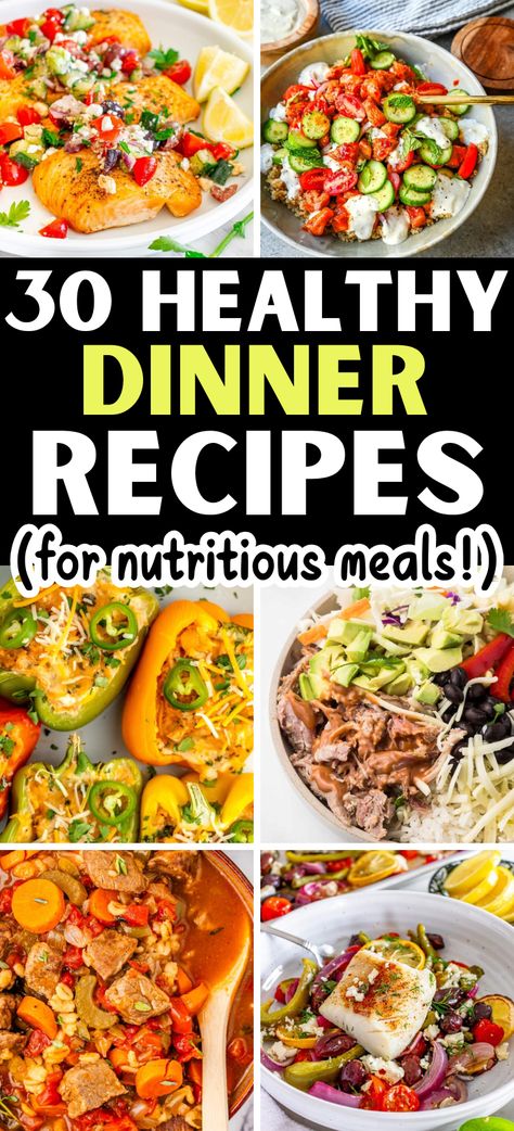 Easy Healthy Dinner Recipes – Choose from the best easy healthy dinner ideas that you won’t get enough of! Mouth-watering and quick dinner recipes that are going to be loved by everyone! Healthy family meals, high-protein dinner, easy healthy dinner recipes, healthy meals, healthy chicken dinner, healthy beef recipes, healthy salmon recipes, healthy shrimp recipes. Health Supper Ideas, Healthy Comfort Dinner Recipes, Trending Healthy Recipes, Good Healthy Dinner Ideas, Whats For Dinner Healthy, Healthy Meals That Stretch, Easy Healthy Quick Dinners, Heart Healthy Dinner Ideas, Healthy Saturday Night Dinner