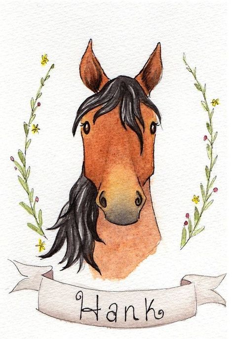 Equine Portraits, Horse Illustration, Images Kawaii, Watercolor Horse, Horse Drawing, Horse Drawings, Watercolor Ink, Equine Art, Illustration Painting