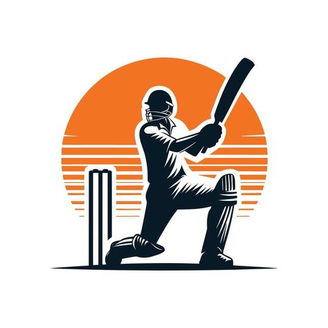 Cricket Player Logo Playing Short Concept Cricket Logo Creative, Cricket Logo Design, Cricket Logo, Cricket Player, Logo Banners, Cityscape Photos, Photo Template, Background Banner, Vector Logo