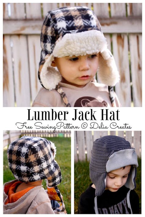 DIY Fabric Jack Hat Free Sewing Patterns | Fabric Art DIY Bear Hat Pattern Sewing, Fleece Hat With Earflaps Free Pattern, Baby Winter Hat Sewing Pattern, Boy Sewing Patterns Free, Fabric Beanie Hat Pattern, Patterns For Hats Sewing, Sewing Winter Projects, Winter Hat Sewing Pattern Free, Toddler Fleece Hat Pattern Free