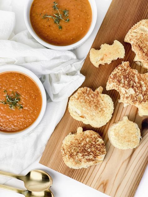 Halloween Grilled Cheese, Halloween Soup, Grilled Cheese Bites, Best Butternut Squash Soup, Roasted Tomato Soup, Best Grilled Cheese, Fall Cooking, Cozy Meals, Cheese Bites