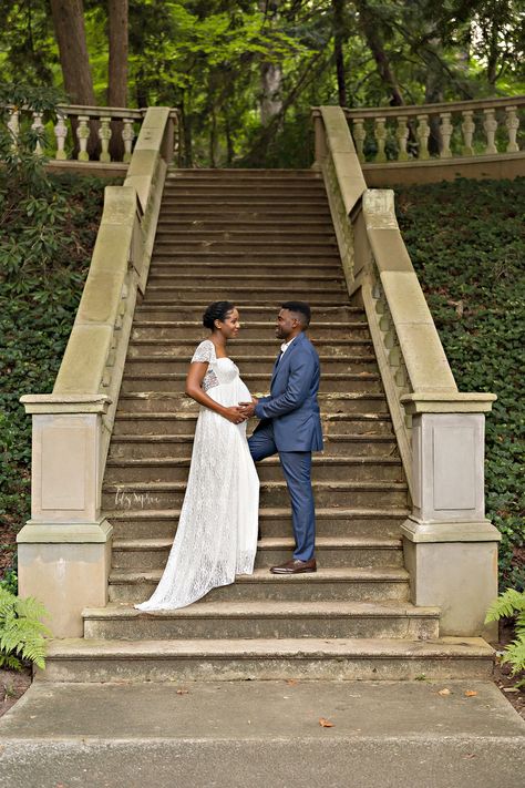 Pictures On Stairs, Stairs Photography, Maternity Ideas, Natural Light Studio, Stone Steps, Hold Hands, Makeup Services, Baby Milestone, Maternity Photoshoot