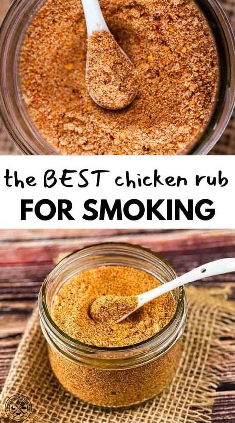 This homemade Dry Rub for Chicken is the perfect blend of sweet, savory, and spicy, made with everyday ingredients. This BBQ rub for chicken leaves a beautifully caramelized crusty and crackly exterior. It is the perfect rub for grilled chicken or chicken that is smoked, oven-baked, or cooked in the Air Fryer or Instant Pot. You can use it on chicken breasts, chicken wings, chicken quarters, and chicken legs. #spice rub #dryrub #chickenrub #grilled chicken Chicken Leg Rub Recipes, Homemade Chicken Rub, Baked Chicken Dry Rub, Baked Chicken Rub Recipes, Dry Rub For Smoked Chicken Wings, Bbq Dry Rub Recipes Chicken, Bbq Rub For Chicken, Smoked Chicken Marinade Recipe, Best Chicken Rub For Grill