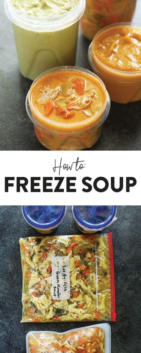 Save yourself some time and freeze a big batch of soup that you can eat throughout the week! Here is everything you need to know about freezing soup and thawing it, too! Soup You Can Freeze, Soups You Can Freeze, Freeze Soup, Frozen Soup, Meals Planning, Freezer Soups, Freezing Soup, Eat Cheap, Ranch Wife