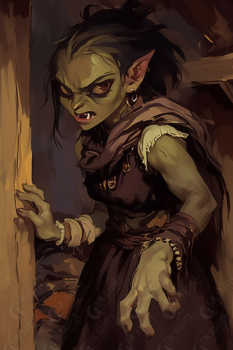 Goblin Fantasy Art, Goblin Wizard, Goblin Female, Dnd Goblin, Female Goblin, Npc Dnd, Savage Lands, Goblin Girl, Fantasy Races